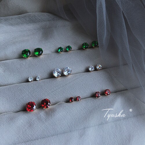 TYUSHA百搭美国包金锆石钻耳环