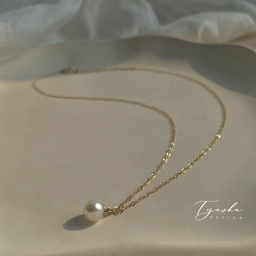 TYUSHA天然淡水珍珠14k包金项链
