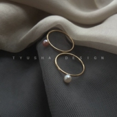 TYUSHA天然正圆baby珍珠戒指美国14K包金指环女百搭款 防敏不褪色