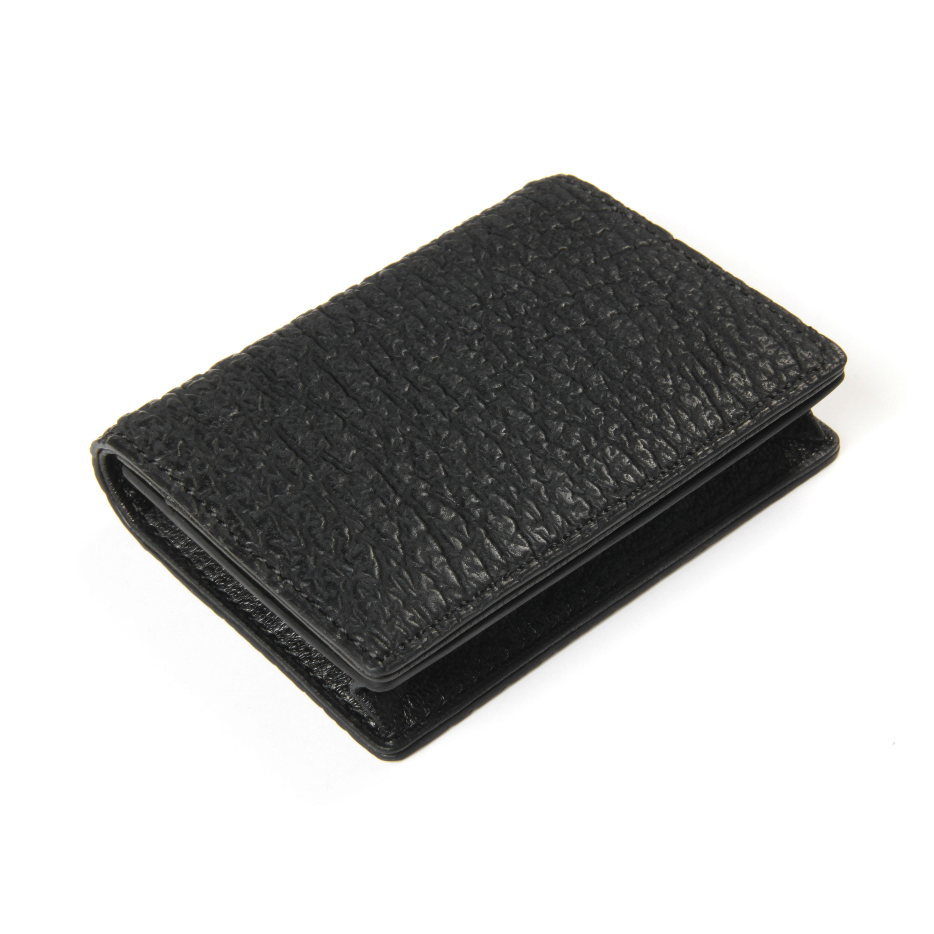 聚变手工皮具高端定制黑色鲨鱼皮真皮大容量经典名片卡夹信用卡包