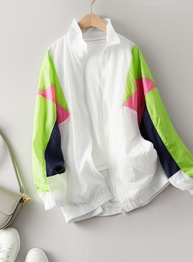 特！门店2/9&9！洋气时髦抗皱拼接宽松防晒上衣女式外套L71571