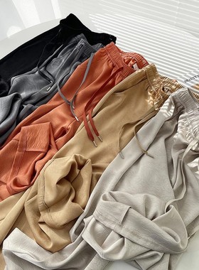 B 门店32&9雪梨纸凉凉裤！神裤/轻薄透气缎面抓花休闲裤女C21017