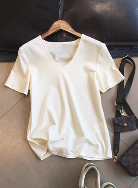 LISA.LISA门店549！三醋酯莱赛尔混纺纯欲天花板显瘦T恤女 L41731