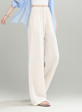 B 门店49&9！天丝亚麻裤 环保水洗柔软更亲肤阔腿休闲裤女 C22423