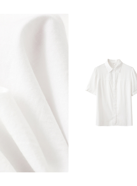 B 门店34&9！白开水衬衫肌理感环保全棉亲肤通勤短袖上衣女C22692