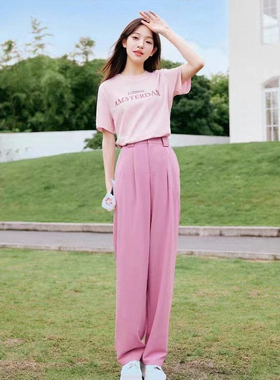 门店36&9！女神垂垂裤通勤又百搭/高腰显瘦直筒西装休闲裤L41829