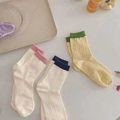 taobao agent Colored brand autumn demi-season Japanese cute cotton socks