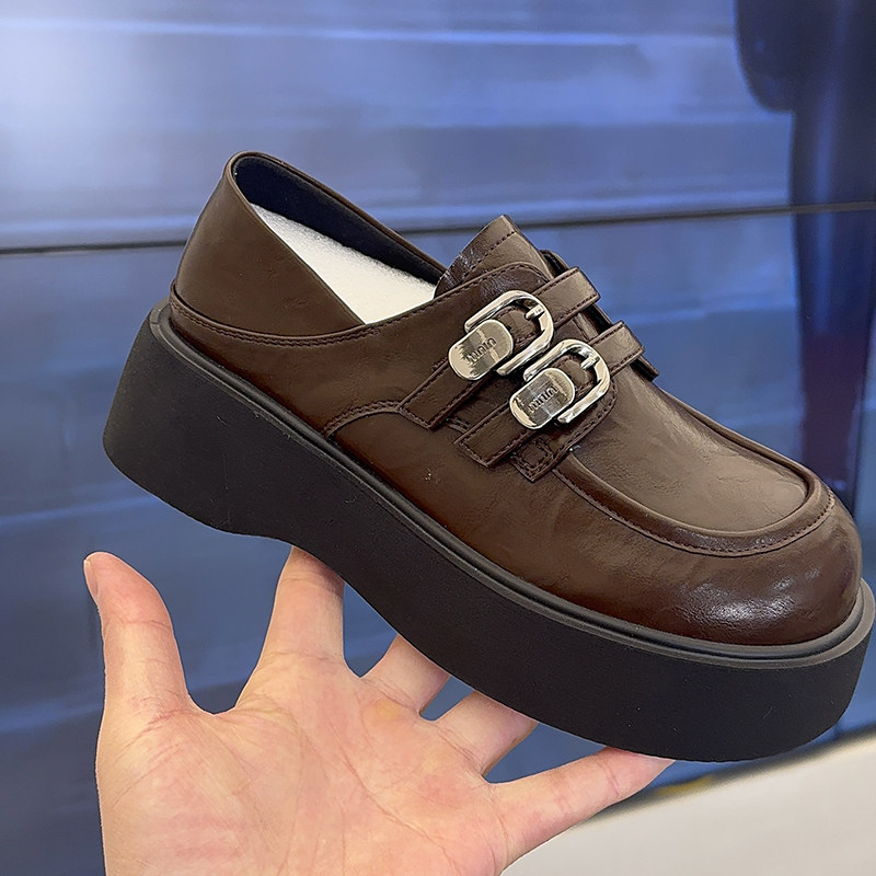 卡卡妮亚 韩版松糕厚底乐福鞋女2025春季新款舒适软底单鞋女,流行男鞋,乐福鞋（豆豆鞋）,淘宝优惠券,粉丝福利购,淘宝优惠卷