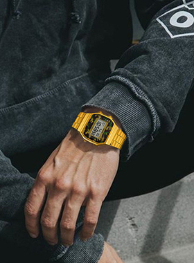 【G表弟】卡西欧 新款复古 金色迷彩 电子表