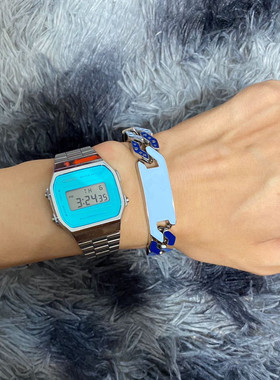 【G表弟】卡西欧Casio 新款 琥珀绿 复古小方块 钢带 电子表