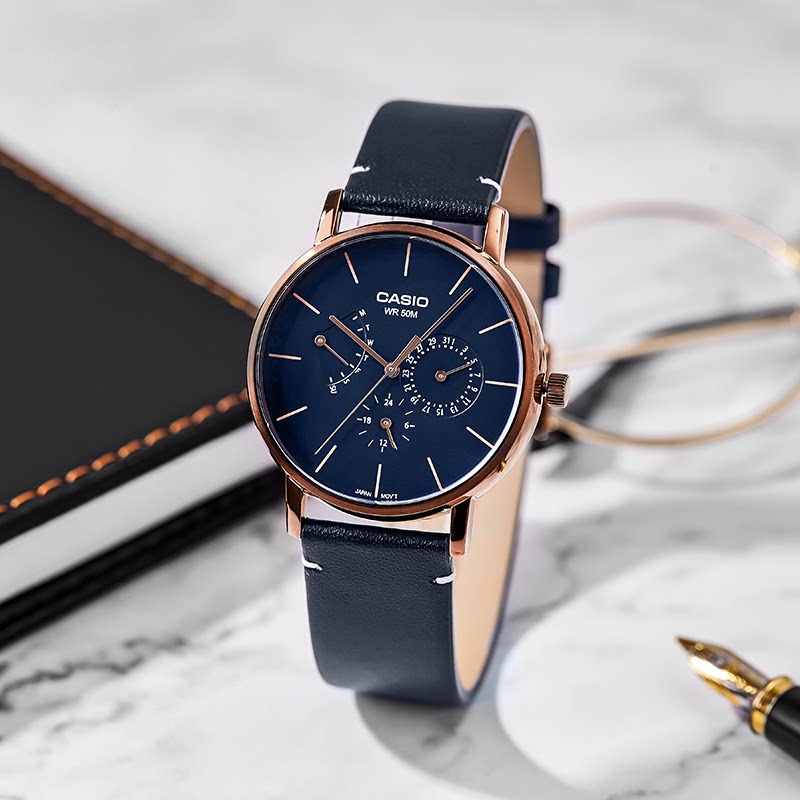 【g表弟】casio 2021新款 绅士系列 靛蓝 复古休闲 卡西欧手表