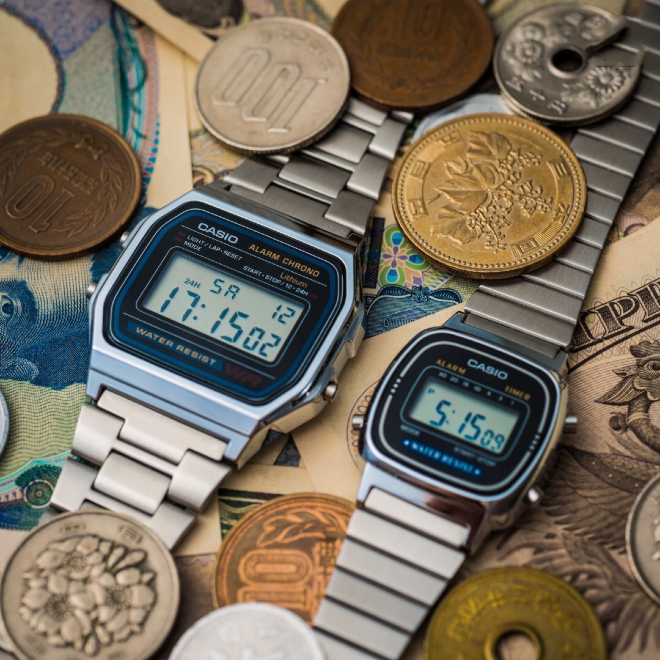 【g表弟】卡西欧casio 复古经典钢带 小方块电子表