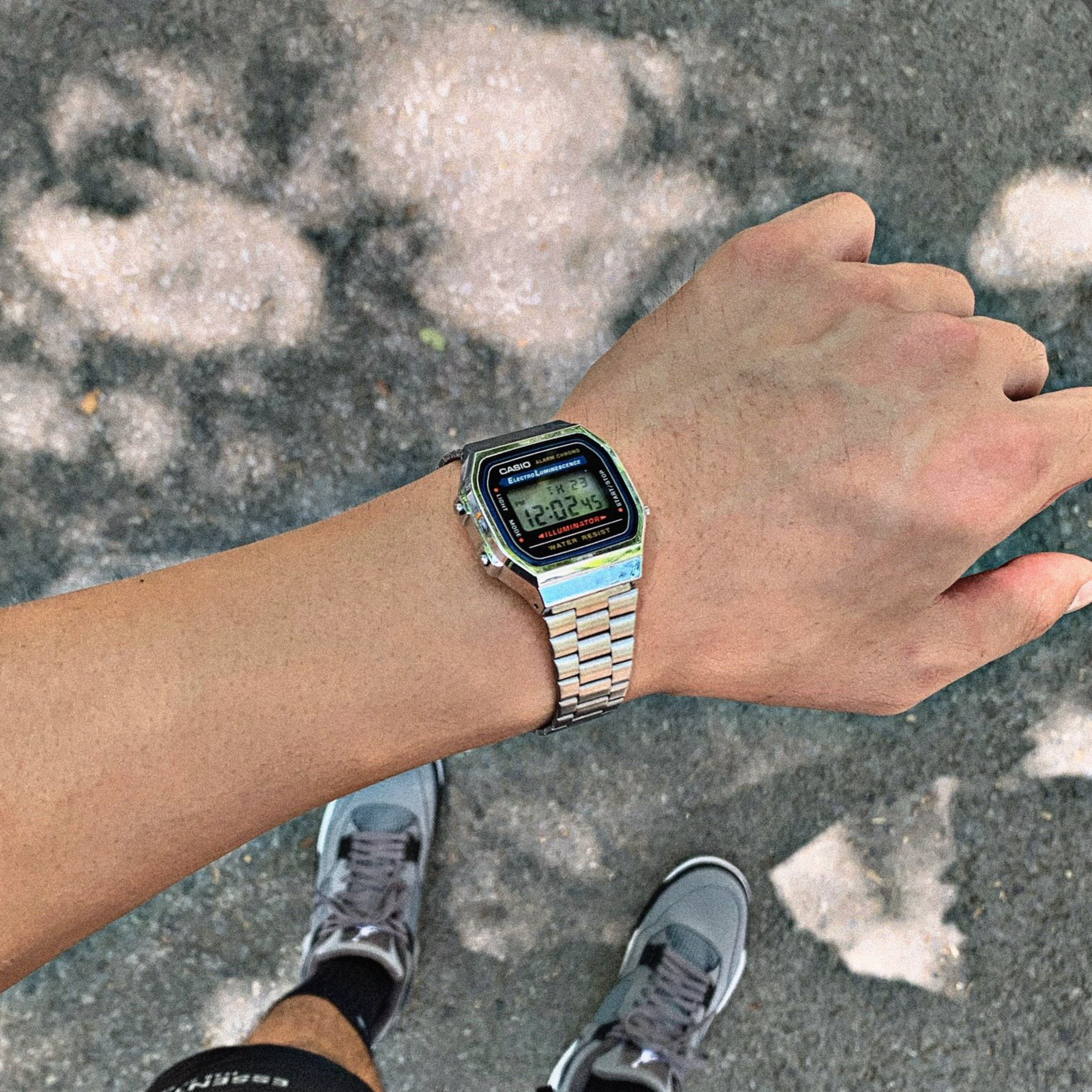 卡西欧表弟复古小银经典钢带