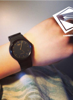 皇冠老店 【G表弟】 卡西欧 经典款 黑金指针 石英表