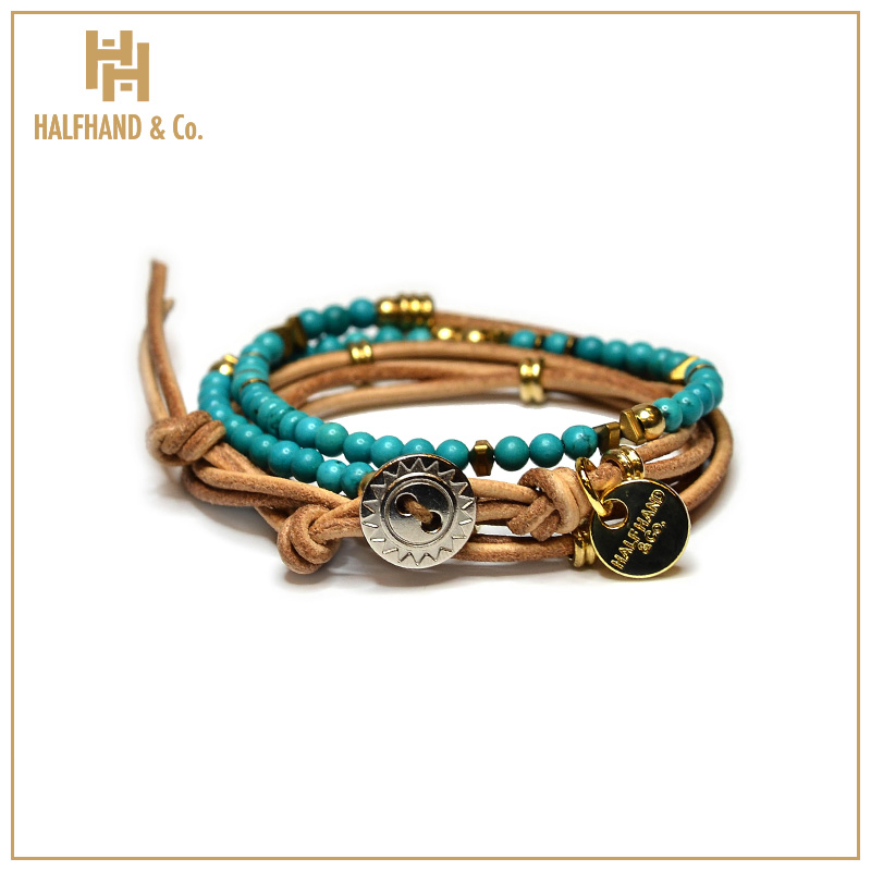 【G表弟】HALFHAND 環繞皮繩串珠手链