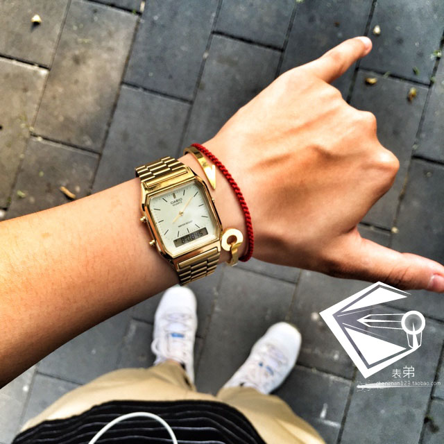 卡西欧皇冠老店指针情侣款石英表