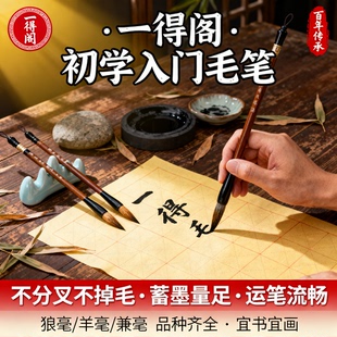 一得阁毛笔云珠系列初学入门狼毫羊毫兼毫书法练字工笔国画专用笔