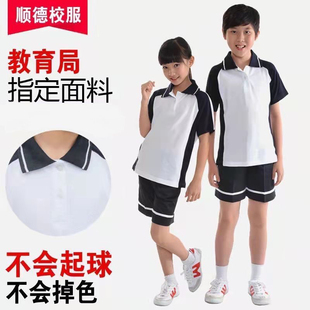 佛山市小学生校服顺德区小学生校服夏季短袖短裤男女套装学校同款