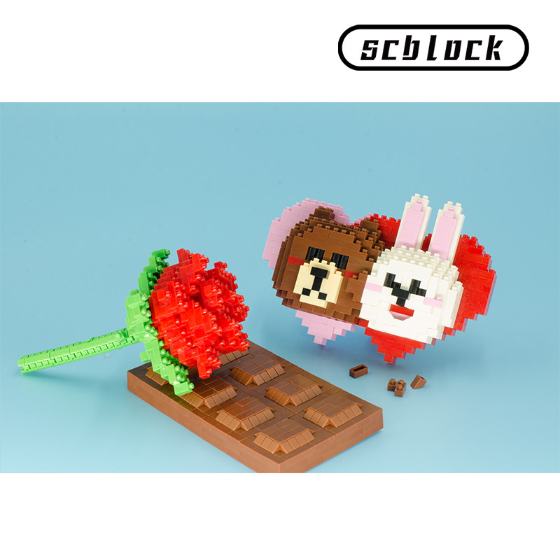 新品scblock一直情人节七夕积木