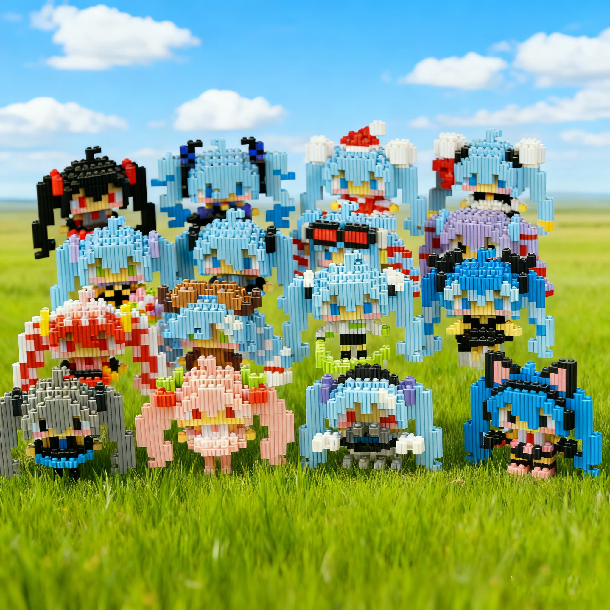 一直拼串联颗粒可爱益智女孩玩具