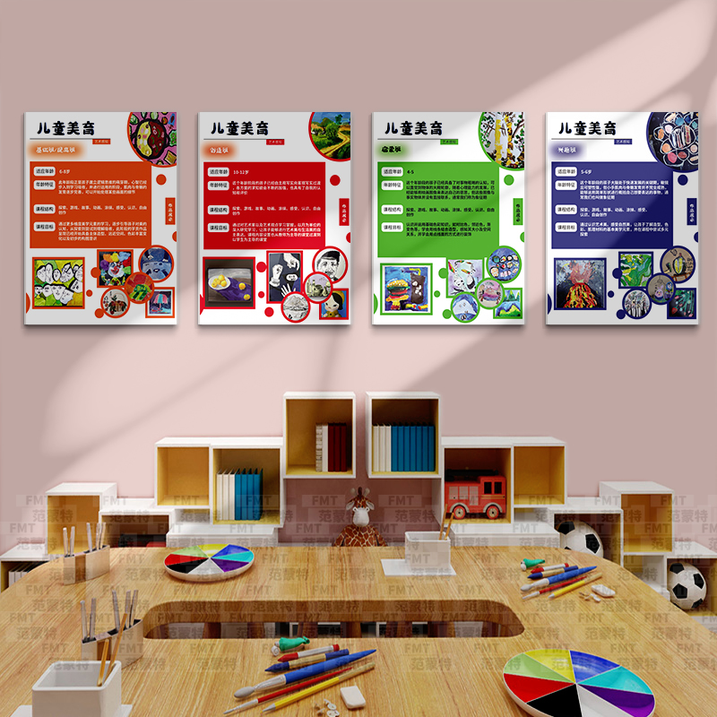 儿童美术美育画室墙面布置装饰画