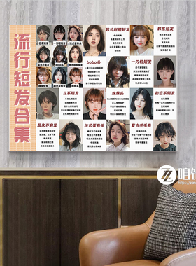 理发店造型装饰画图片贴画墙贴