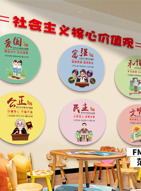 幼儿园社会主义核心价值观墙贴中小学24字环创爱国主题文化墙标牌
