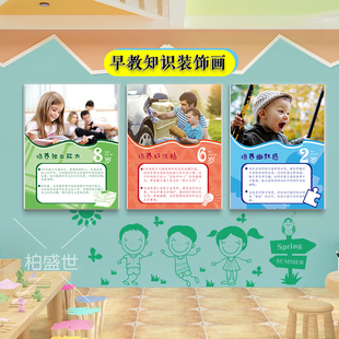 幼儿园早教中心墙面装饰画托管机构文化墙教室环境布置墙贴画挂画