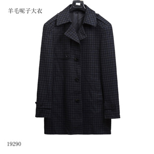 45%羊毛 男休闲呢大衣羊毛呢子大衣 秋冬厚 巴尔马肯衣领风衣中长