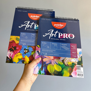 出口欧洲订单 便携线圈加厚300g画纸15张丙烯水彩油画颜料写生本