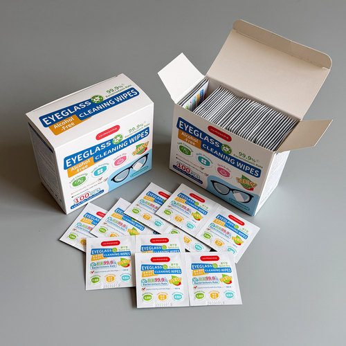 100片速干无痕抑菌眼镜防雾湿巾