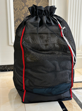 214L巨大容量！超强抗撕裂耐用网格被子篮球玩具束口收纳袋搬家袋