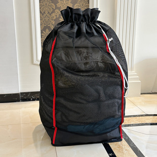 214L巨大容量 超强抗撕裂耐用网格被子篮球玩具束口收纳袋搬家袋