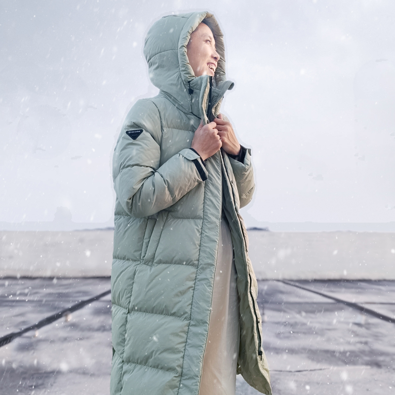 阿珂姆中长款加厚保暖女羽绒服