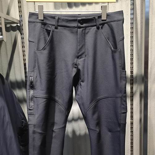 阿珂姆男士软壳裤防风夹绒户外保暖裤子秋冬骑行长裤立体剪裁