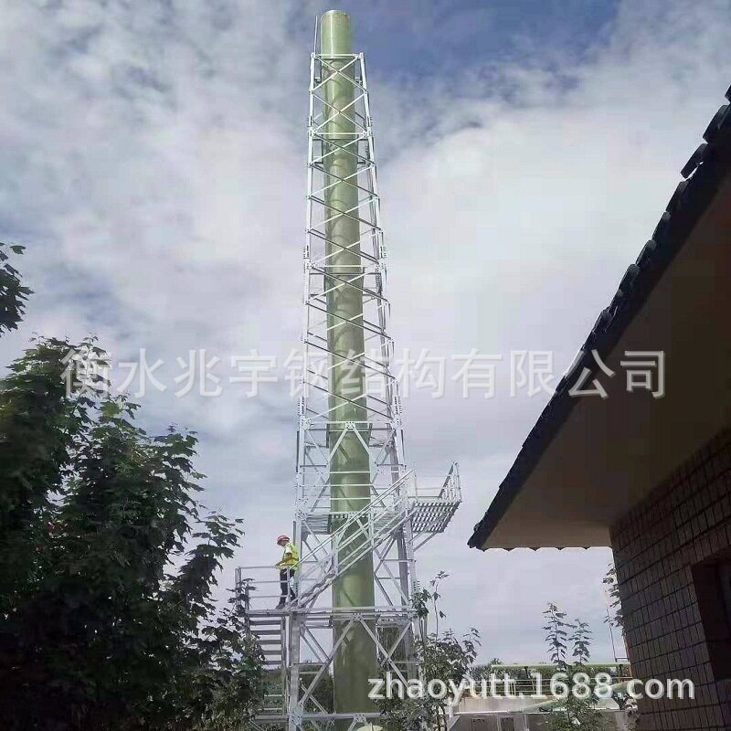 制作火炬塔 烟筒塔 玻璃钢烟筒支撑塔 污气处理烟囱塔