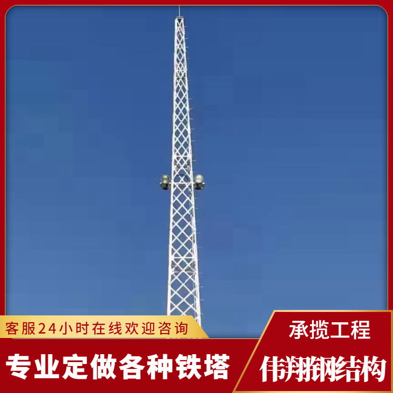 钢结构角钢避雷塔 35米接闪杆避雷针塔 变电站山体高处避雷装置