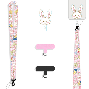 wish well许愿兔手机挂绳电子宠物挂脖小风扇绳垫片卡套工牌