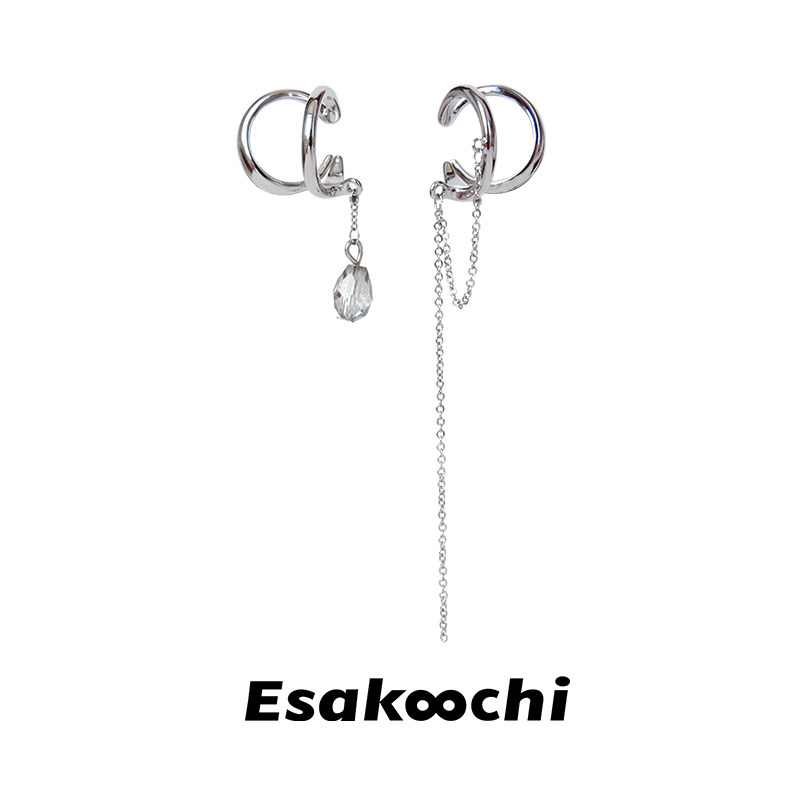 Esakoochi银色小众不对称耳骨夹女无耳洞高级感链条流苏欧美耳饰,饰品/流行首饰/时尚饰品新,耳夹,淘宝优惠券,粉丝福利购,淘宝优惠卷