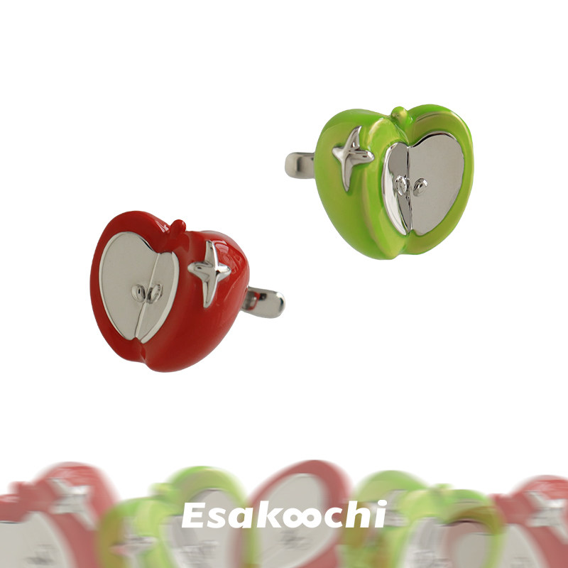 Esakoochi糖渍苹果耳骨夹~红色俏皮可爱耳夹原创设计无耳洞耳饰