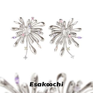 Esakoochi仰望的浪漫~原创烟花耳环高级感小众设计送礼气质耳钉