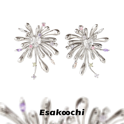 Esakoochi仰望的浪漫~原创烟花耳环高级感小众设计送礼气质耳钉