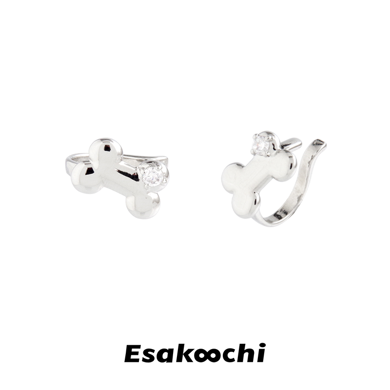 Esakoochi原创个性骨头系列~骨头耳骨夹个性简约百搭耳夹情侣耳饰