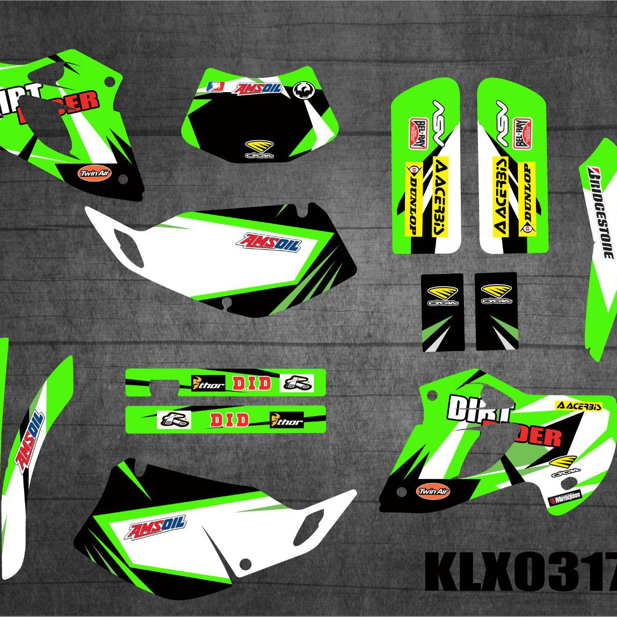 越野摩托车衣 适用于川崎KLX250 98-03装饰贴 车贴 贴花 全车贴
