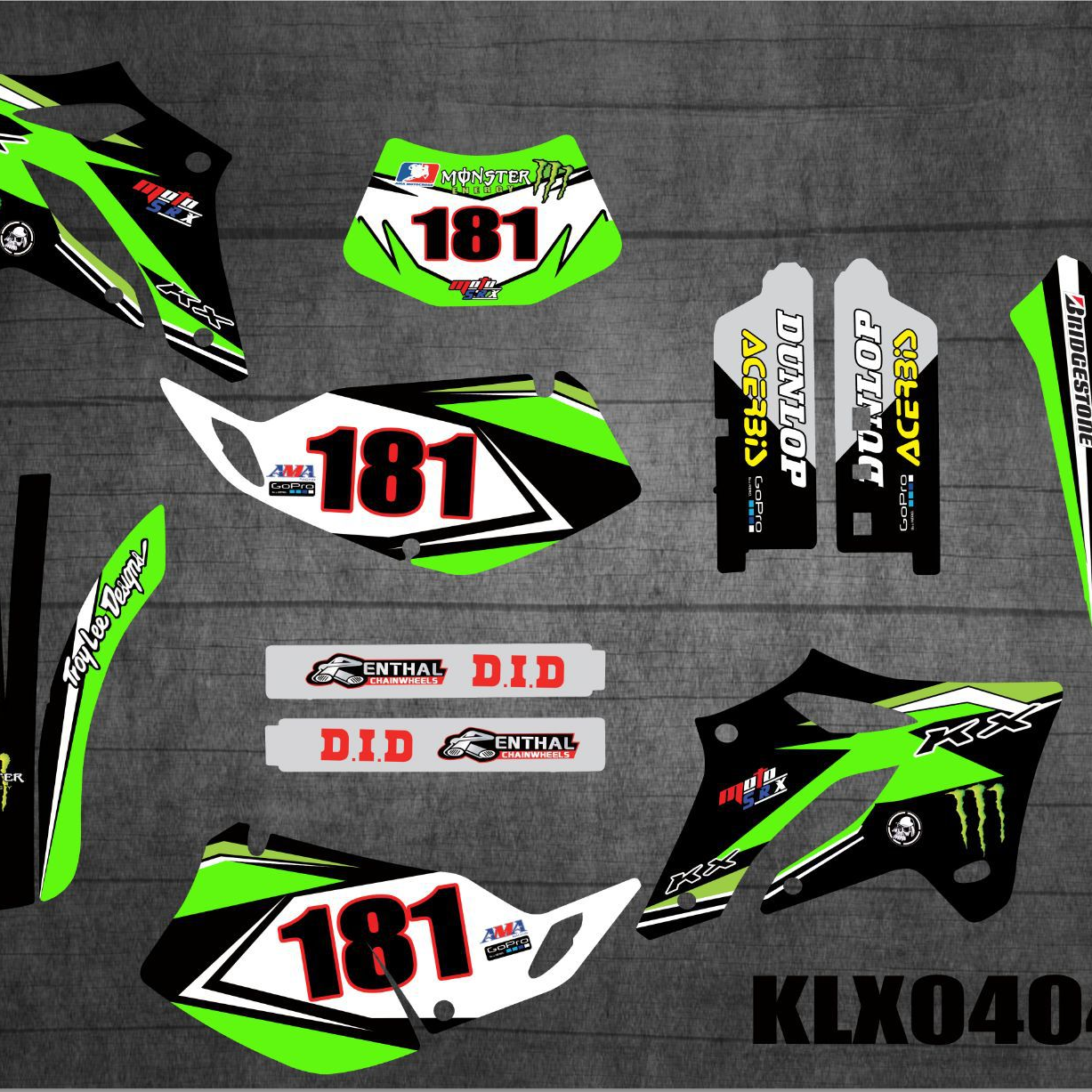 越野摩托车衣 适用于川崎KLX250 04-07装饰贴 车贴 贴花 全车贴