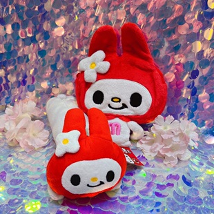 现货 日本限定 绝版 KT猫美乐蒂动漫毛绒零钱化妆包笔袋潮牌 Q萌