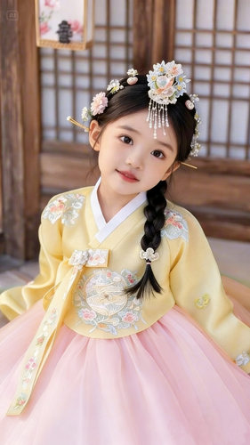 女童汉服中国风连衣裙女孩新款裙子古风古装秋季穿朝鲜服延吉韩服