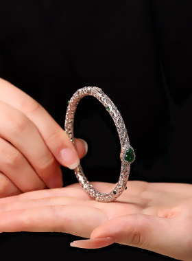 天然翡翠925纯银文艺时尚