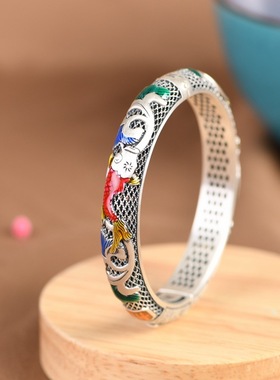 国潮吉祥如意锦鱼祥云足银高档