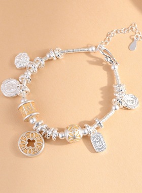 女士纯银手工手链节日礼物高档